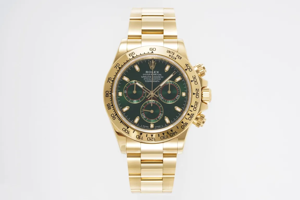 src_0-600.webp Rolex Daytona 4130 โ Gold with Green Dial โ Luxury Chronograph Watch - Image 1
