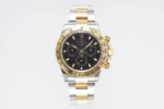 Rolex Daytona 4130 – Two-Tone Gold/Steel, Black Dial, Chronograph Watch