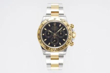 Rolex Daytona 4130 – Two-Tone Gold/Steel, Black Dial, Chronograph Watch