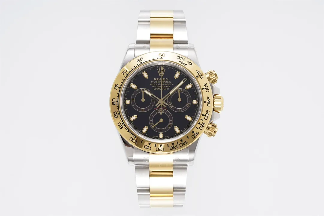 src_0-603.webp Rolex Daytona 4130 β Two-Tone Gold/Steel, Black Dial, Chronograph Watch - Image 1
