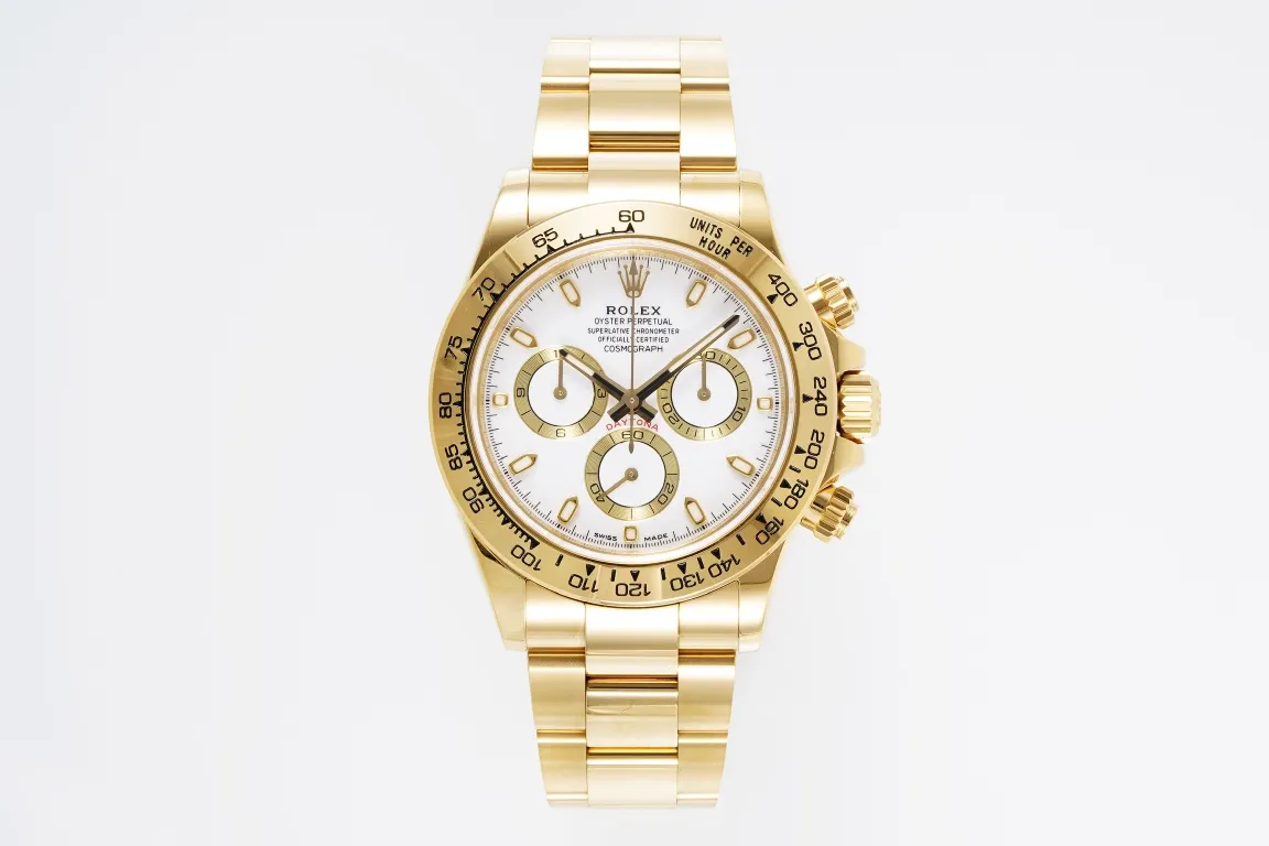 src_0-604.webp Rolex Daytona 4130 Gold Full Gold Chronograph Watch β Swiss A-Grade Quality - Image 1