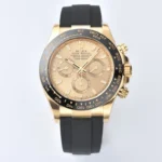Rolex Daytona 116518 Champagne Dial Daytona – Full Gold with Black Rubber Strap