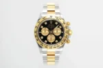 Rolex Daytona Watch – Two-Tone Stainless Steel and Gold, Black Dial, Chronograph Style