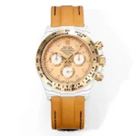 Rolex Daytona Carbon Fiber Custom Edition – Champagne Dial, Brown Strap, Enhanced Night Glow Case