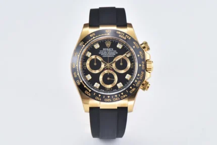 Rolex Daytona 116518 Gold Black Enamel Dial with Moissanite Stones