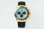 Rolex Daytona Watch – Gold Case, Tiffany Blue Dial, Chronograph Style