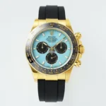 Rolex Daytona Watch – Gold Case, Tiffany Blue Dial, Chronograph Style