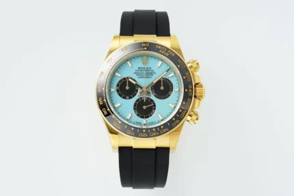Rolex Daytona Watch – Gold Case, Tiffany Blue Dial, Chronograph Style
