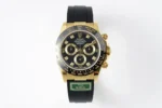 Rolex Daytona – Gold & Black Rubber Strap, Premium Replica Watch