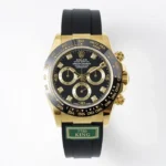 Rolex Daytona – Gold & Black Rubber Strap, Premium Replica Watch