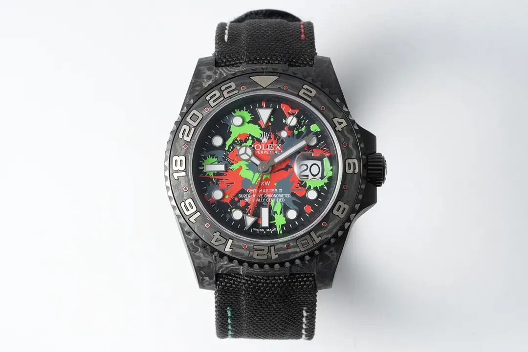 src_0-66.webp Rolex GMT-Master II Limited Edition – Carbon Fiber Case, Multicolor Dial, Fabric Strap - Image 1