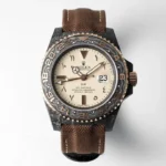 Rolex GMT-Master II Limited Edition – Carbon Fiber Case, Brown Strap, Beige Dial