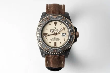 Rolex GMT-Master II Limited Edition – Carbon Fiber Case, Brown Strap, Beige Dial
