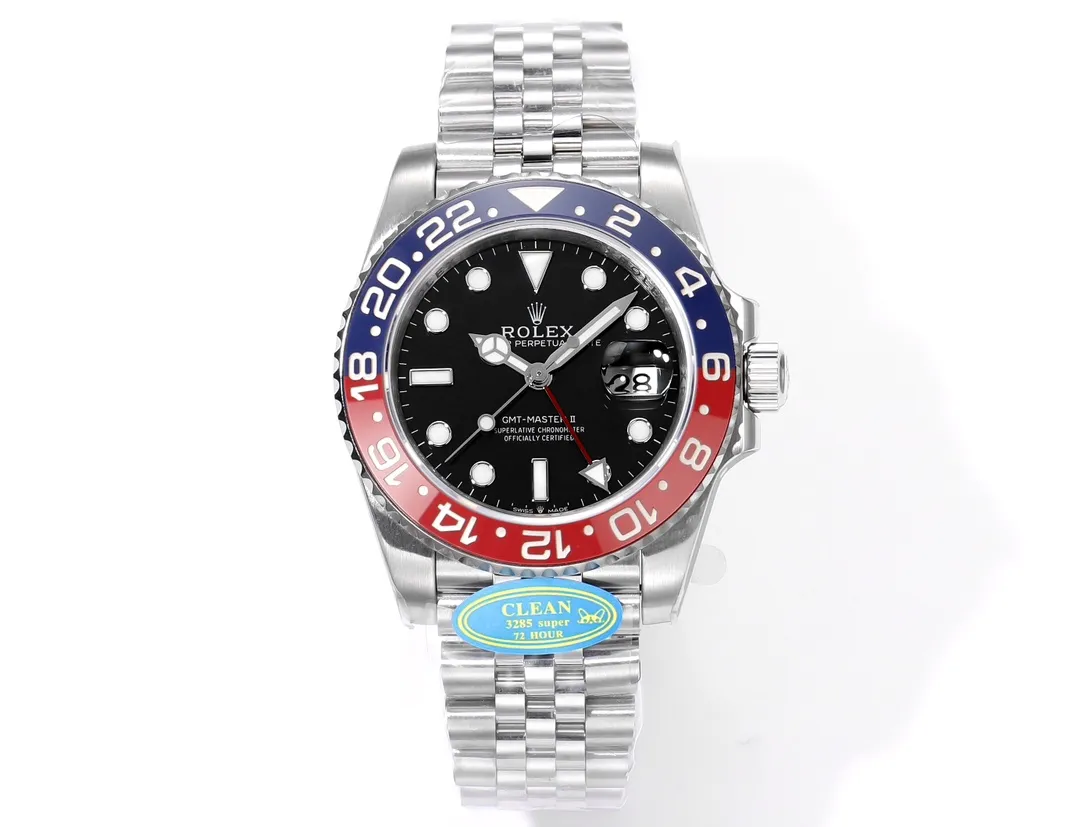 src_0-73.webp Rolex GMT-Master II Pepsi Upgrade – Stainless Steel, Black Dial, Men’s Mechanical Watch - Image 1