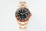 Rolex GMT-Master II GMT Black Dial Rose Gold Watch with Brown Ceramic Bezel