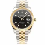 Rolex Datejust 41mm Black Dial Two-Tone Jubilee Bracelet – Super Clone Edition