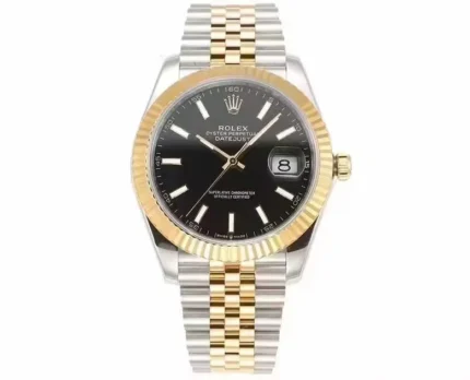 Rolex Datejust 41mm Black Dial Two-Tone Jubilee Bracelet – Super Clone Edition