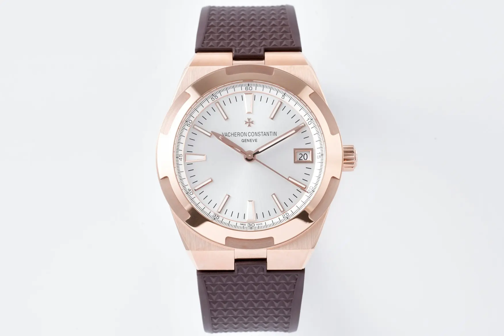 src_0-9.webp Vacheron Constantin Overseas 4500V Series β Rose Gold Case, Brown Rubber Strap, Luxury Automatic Watch - Image 1