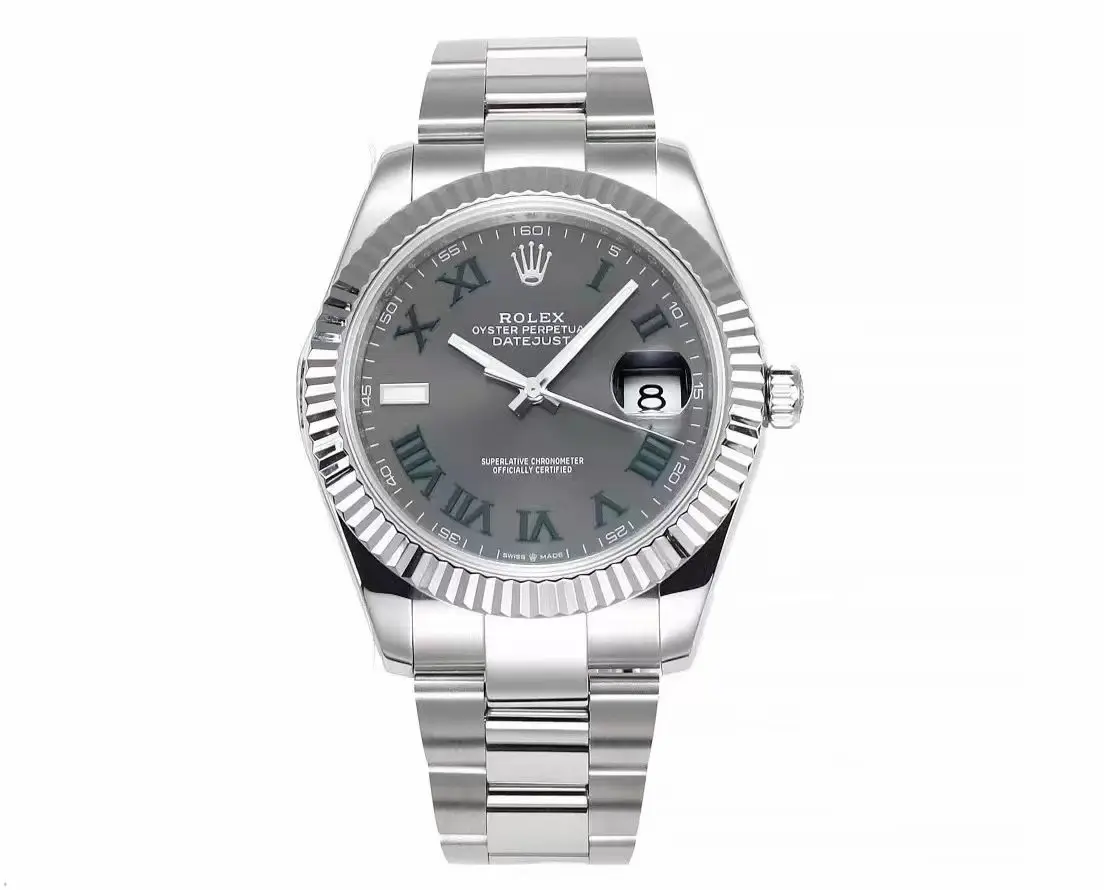 src_0-90.webp Rolex Datejust 41mm โ Silver Stainless Steel with Grey Dial โ Super Clone - Image 1