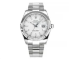 Rolex Datejust Silver Fluted Bezel Stainless Steel Watch with New 3235 Movement
