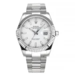 Rolex Datejust Silver Fluted Bezel Stainless Steel Watch with New 3235 Movement