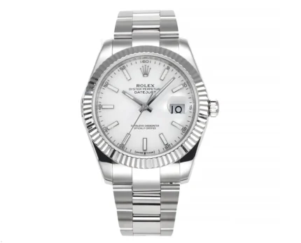Rolex Datejust Silver Fluted Bezel Stainless Steel Watch with New 3235 Movement