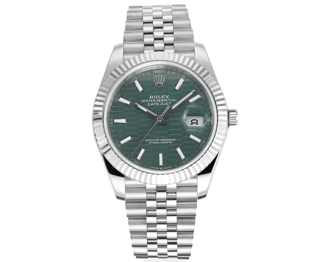 src_0-95.webp Rolex Datejust 41mm Green Dial Stainless Steel Oyster Bracelet Watch - Image 1