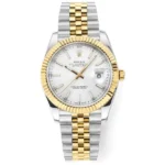 Rolex Datejust 41mm Two-Tone White Dial Fluted Bezel Watch