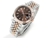 Rolex Datejust 41mm Watch – Brown Dial, Two-Tone Steel & Gold, Fluted Bezel - Image 3
