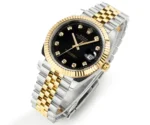 Rolex Datejust 41mm Watch – Two-Tone Steel and Gold with Black Diamond Dial - Image 3