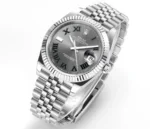 Rolex Datejust 41mm Watch – Silver with Grey Dial, Fluted Bezel - Image 3
