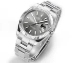 Rolex Datejust 41mm Watch – Silver Fluted Bezel, Grey Dial, Stainless Steel Bracelet - Image 3