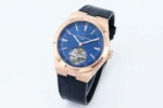 Vacheron Constantin Overseas Tourbillon – Rose Gold Case, Blue Dial, Leather Strap Watch - Image 3