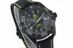 TAR Super TAG Heuer Series Watch – Black Carbon Fiber Dial, Yellow Stitching Strap, Formal & Casual Style, SW200 Movement - Image 3