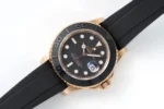 Rolex Yacht-Master 40mm Rose Gold Black Dial Rubber Strap Automatic Watch - Image 3