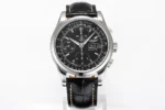Longines Classic Record Black Leather Watch - Image 3