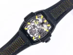 Hublot Masterpiece 906 Black & Yellow Skeleton Tourbillon Watch with Leather Strap - Image 3