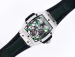 Hublot Masterpiece 906 Tourbillon Watch – Silver with Green Accents, Manual Wind Movement, Leather Strap - Image 10