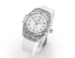 Hublot Big Bang One-Click 39mm Stainless Steel White Pave Watch – Automatic, White Strap - Image 3