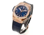 HUBLOT Big Bang One-Click 39mm Rose Gold Blue Dial Diamond Set Automatic Watch - Image 3