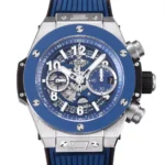 Hublot Big Bang Watch – Blue Chronograph with Skeleton Dial, Automatic Movement, Titanium Case - Image 3