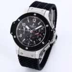 Hublot Big Bang 44mm Black Ceramic & Stainless Steel Chronograph Watch with Rubber Strap - Image 3