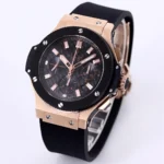 Hublot Big Bang 44mm Rose Gold Black Dial Chronograph Watch with Rubber Strap - Image 3