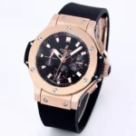 Hublot Big Bang 44mm Rose Gold Black Dial Rubber Strap Chronograph Watch - Image 3