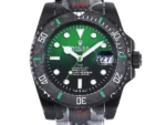 Rolex Submariner PARAKEET – Custom Black Carbon Fiber Bezel, Gradient Green Dial, 904L Steel - Image 3