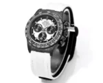 Rolex Daytona Carbon Fiber Custom Edition – Black with White Strap - Image 3