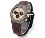 Rolex Daytona Carbon Fiber Custom Edition Watch – Black with Brown Strap - Image 3