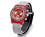 Rolex Daytona Carbon Fiber Night Glow Case Watch – Red Dial, Grey Strap - Image 3