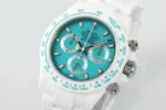 Rolex Daytona Ceramic Watch – White Strap, Turquoise Dial, Racing Style - Image 3