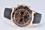 Rolex Daytona Watch with Black Rubber Strap and Brown Dial - Image 3